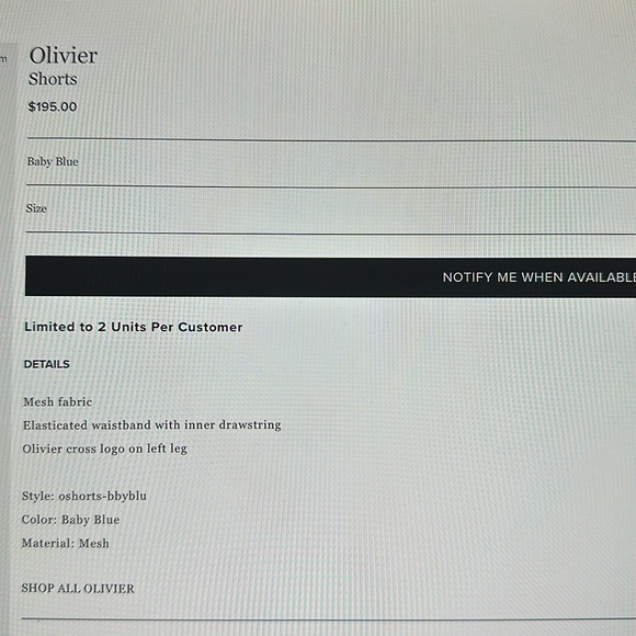 Kith OLIVIER mesh shorts SOLD OUT - Picture 3 of 5